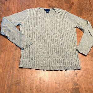 Karen Scott medium 100% cotton sweater w B-neck, long sleeve excellent condition